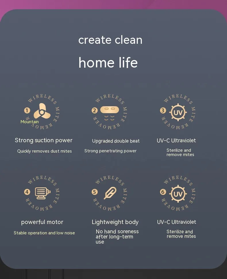 Electric UV Mite Remover & Mini Vacuum Cleaner