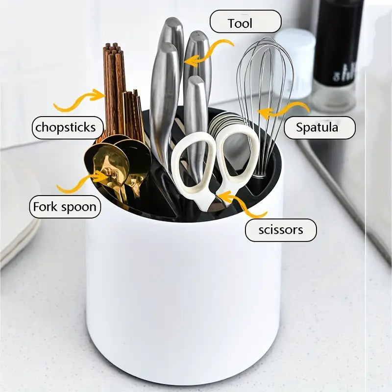 Rotating Knife Rack and Kitchen Storage Organizer